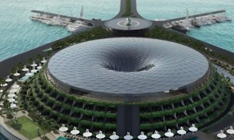 فندق عائم في قطر يدور حول نفسه ويولد الكهرباء ذاتيًا